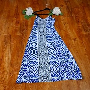 Mossimo blue and white maxi dress in size xs.